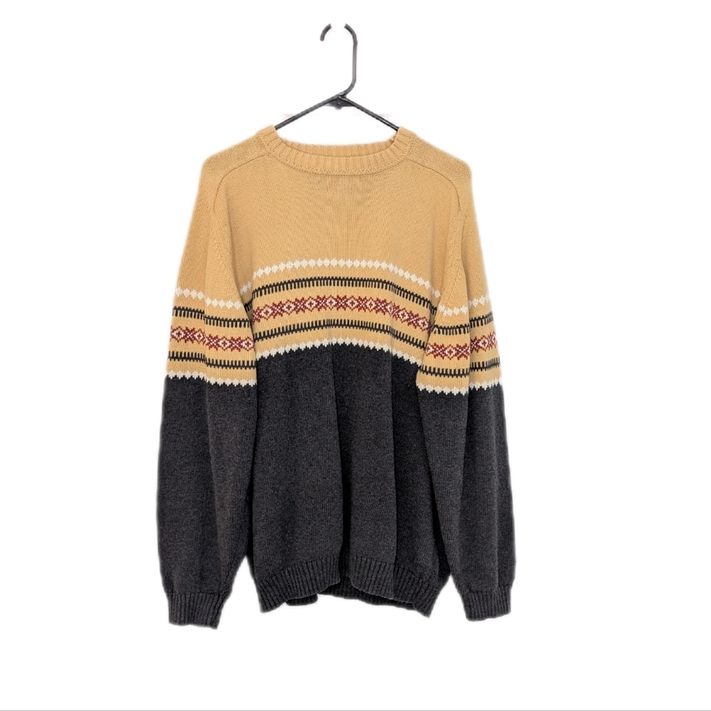 Early 2000s St. Johns Bay Oversized Crew Neck Knit Nordic Sweater Dress